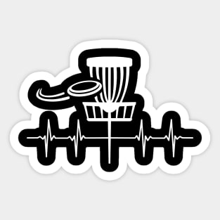 Funny Heartbeat Disc Golf Basket Love of the Sport Sticker